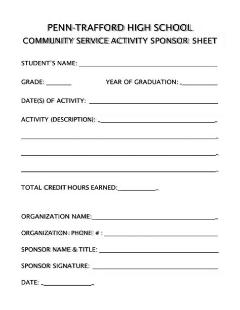 community service certificate template|44 Printable Community Service Forms (MS Word) .